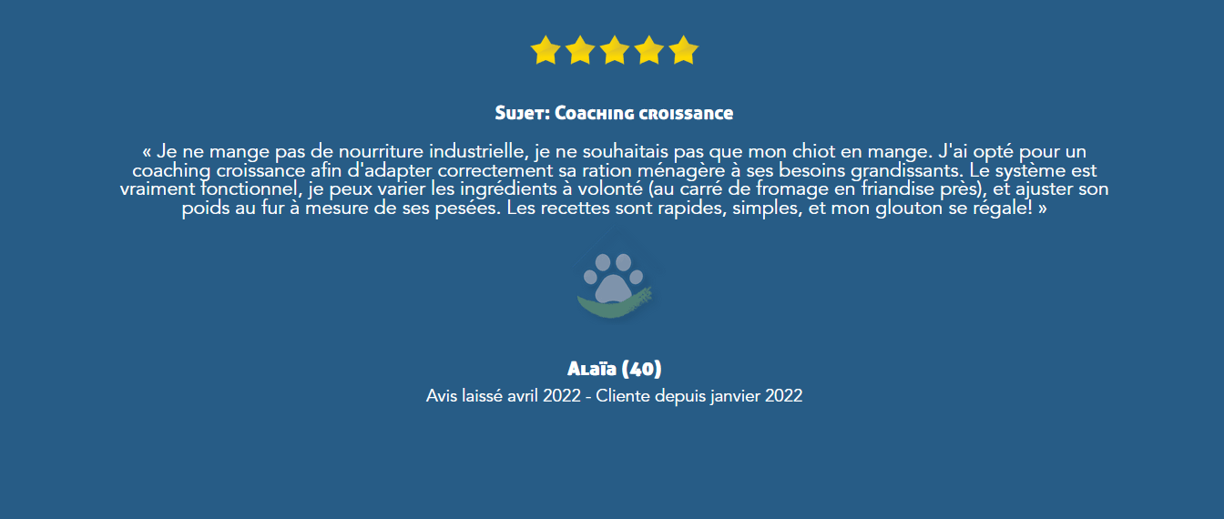 Avis sur le coaching croissance de cuisine-a-crocs, témoignage de Alaïa